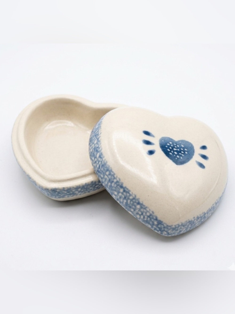 Heart shaped Vintage trinket Jewelry Box farmhouse style
